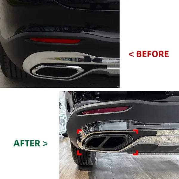 Car Craft Compatible With Mercedes Glc W254 X254 2023+ Rear Bumper Turbo Muffler Single Exhaust Tips Pipe Cover Zst-465 Cf Carbon Fiber Look