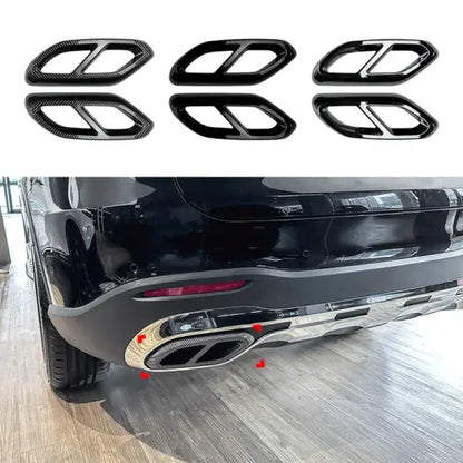 Car Craft Compatible With Mercedes Glc W254 X254 2023+ Rear Bumper Turbo Muffler Single Exhaust Tips Pipe Cover Zst-465 Cf Carbon Fiber Look