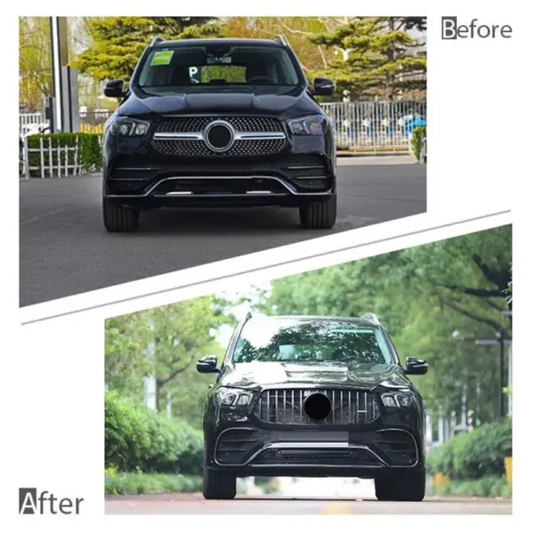 Car Craft Compatible With Mercedes Gle W167 2019-2024 Upgrade Facelift Bodykit To Gle63 Amg Style Bumper Black Exhaust Tips And Trim