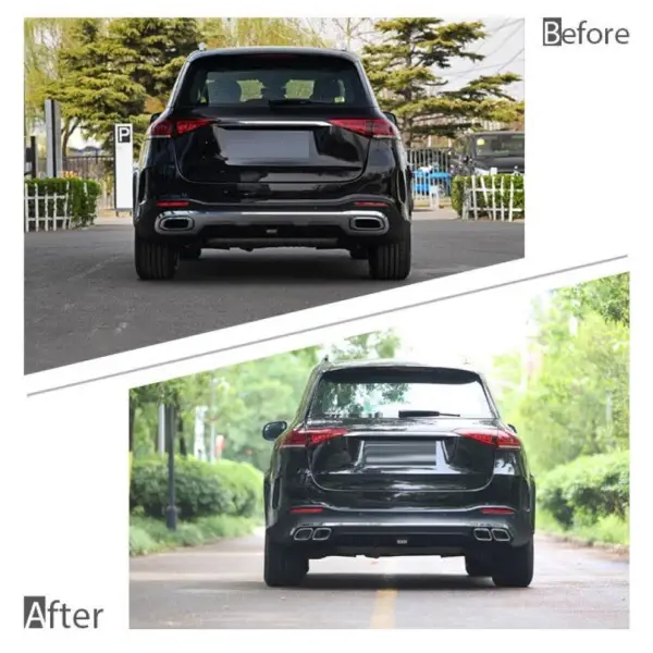 Car Craft Compatible With Mercedes Gle W167 2019-2024 Upgrade Facelift Bodykit To Gle63 Amg Style Bumper Black Exhaust Tips And Trim