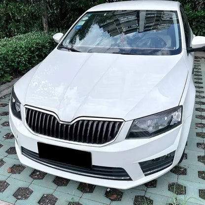 Car Craft Compatible With Skoda Octavia Mk3 2015-2017 Front Headlight Eyebrow Lip Splitter Skirts Flag Zst-464 Cf Carbon Fiber Look