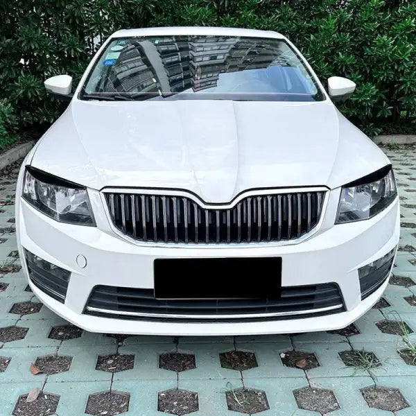 Car Craft Compatible With Skoda Octavia Mk3 2015-2017 Front Headlight Eyebrow Lip Splitter Skirts Flag Zst-464 Cf Carbon Fiber Look