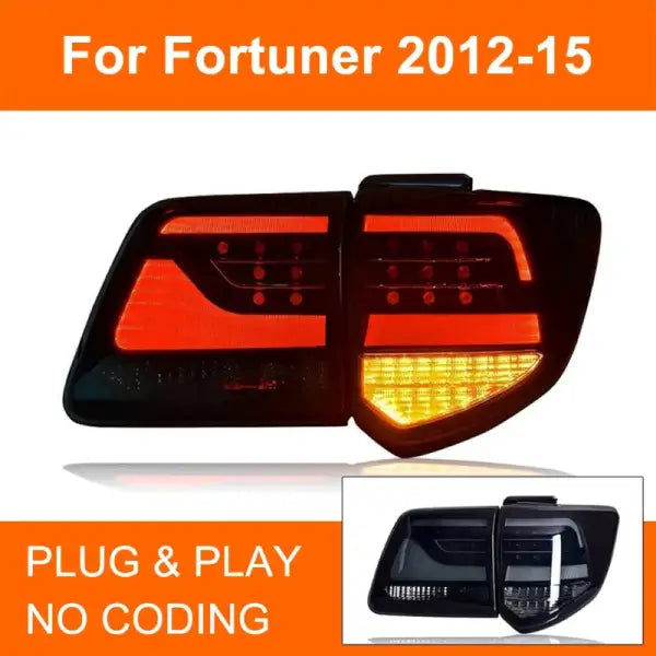 Car Craft Compatible With Toyota Fortuner 2012-2015 Rear Tail Light Taillight Tail Lamp Benz Style Red