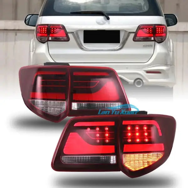 Car Craft Compatible With Toyota Fortuner 2012-2015 Rear Tail Light Taillight Tail Lamp Benz Style Red