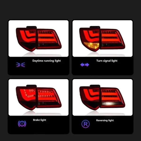 Car Craft Compatible With Toyota Fortuner 2012-2015 Rear Tail Light Taillight Tail Lamp Bm Style Red Smoke