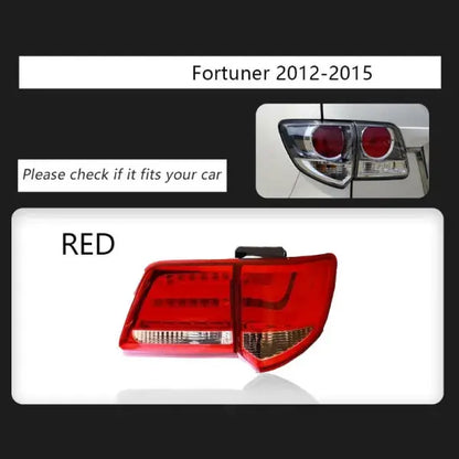 Car Craft Compatible With Toyota Fortuner 2012-2015 Rear Tail Light Taillight Tail Lamp Bm Style Red