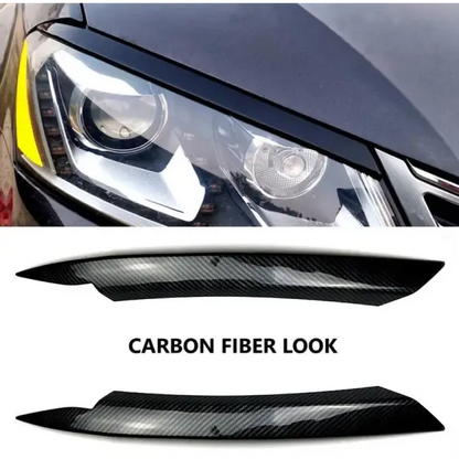 Car Craft Compatible With Volkswagen Passat B7 2011-2014 Front Headlight Eyebrow Lip Splitter Skirts Flag Zst-141 Cf Carbon Fiber Look