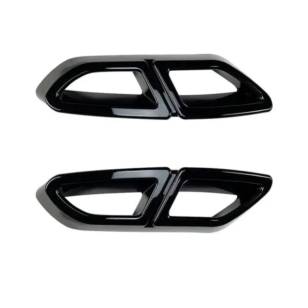 Car Craft Compatible With Volkswagen Passat B8 2016-2019 Rear Bumper Turbo Muffler Dual Exhaust Tips Pipe Zst-289 Gb Glossy Black