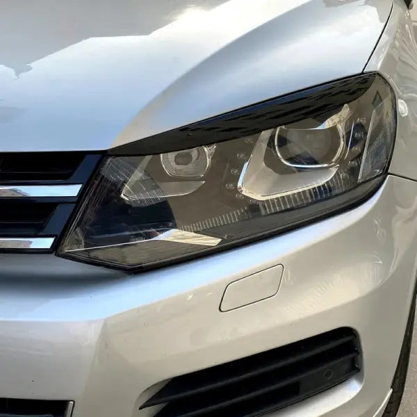 Car Craft Compatible With Volkswagen Touareg 2010-2018 Front Headlight Eyebrow Lip Splitter Skirts Flag Zst-246 Cf Carbon Fiber Look