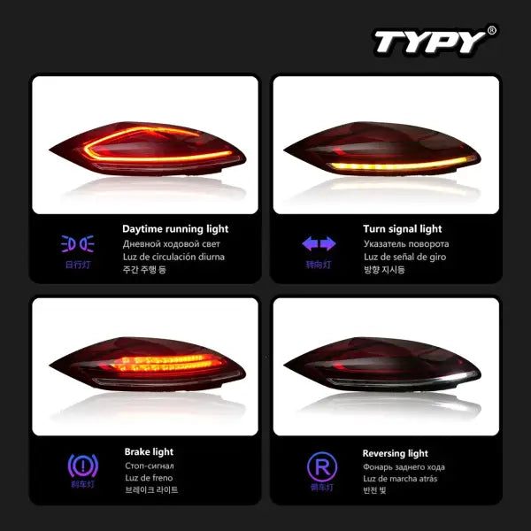 Car LED Rear Lamps for Porsche Panamera Taillights 970.1 2010-2013 Start-Up Dynamic Lights Turn Signal