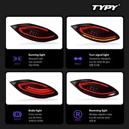 Car LED Rear Lamps for Porsche Panamera Taillights 970.1 2010-2013 Start-Up Dynamic Lights Turn Signal