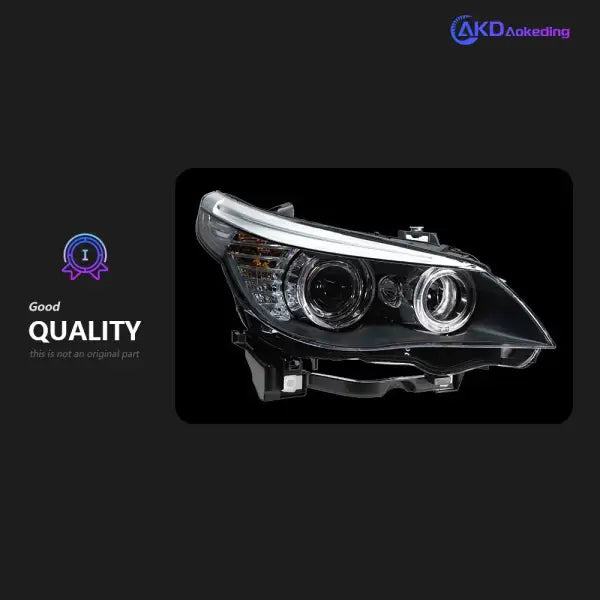 Car Light for BMW E60 2003-2010 5 Series 520I LED Auto Headlight Assembly Upgrade Angel Eyes Design Bicofal Lens