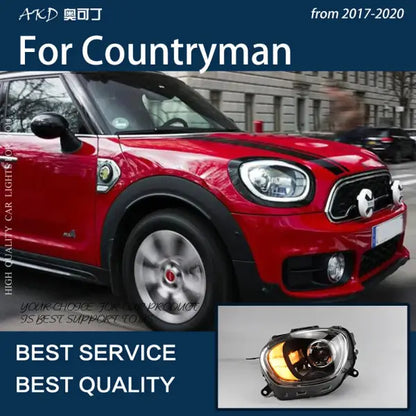 Car Lights for F60 Mini Countryman 2016-2021 LED Auto Headlights Assembly Upgrade DRL Bicofal Lens Start Animation