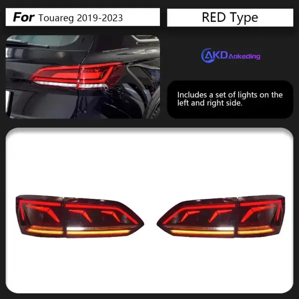 Car Lights Forvw Touareg LED Tail Light 2019-2023 Touareg Rear Fog Brake Turn Signal Automotive