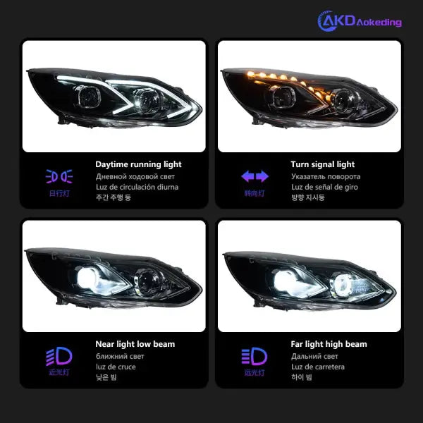 Car Styling Headlights for Ford Focus LED Headlight Projector Lens 2012-2014 Focus 3 DRL Head Lamp Automotive