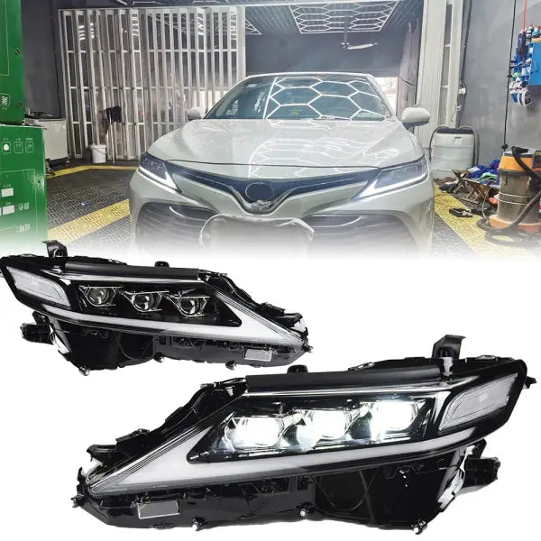 Car for Toyota Camry 2018-2020 V60 Headlights DRL Hella LED Bi Xenon Bulb Fog Lights Car Accessory Head Lamp