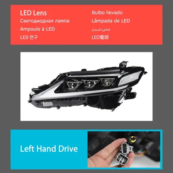 Car for Toyota Camry 2018-2020 V60 Headlights DRL Hella LED Bi Xenon Bulb Fog Lights Car Accessory Head Lamp