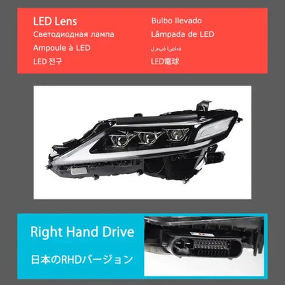 Car for Toyota Camry 2018-2020 V60 Headlights DRL Hella LED Bi Xenon Bulb Fog Lights Car Accessory Head Lamp