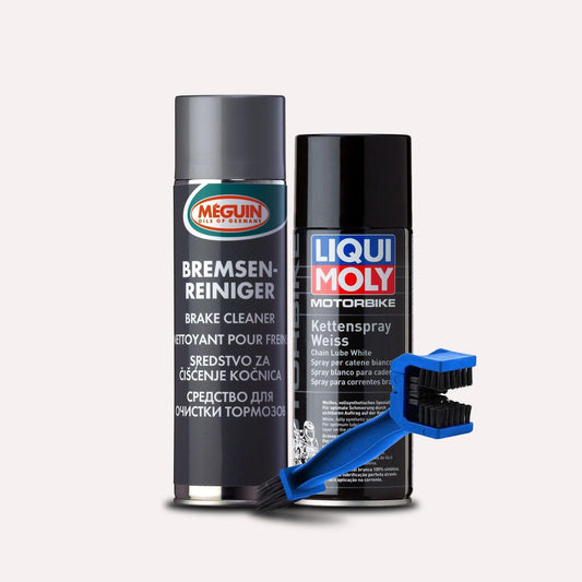 Combo of liqui Moly  Chain lube White (400 ml) and Meguin Chain Cleaner (500 ml) with Chain Cleaning Brush (LARGE, BLUE)