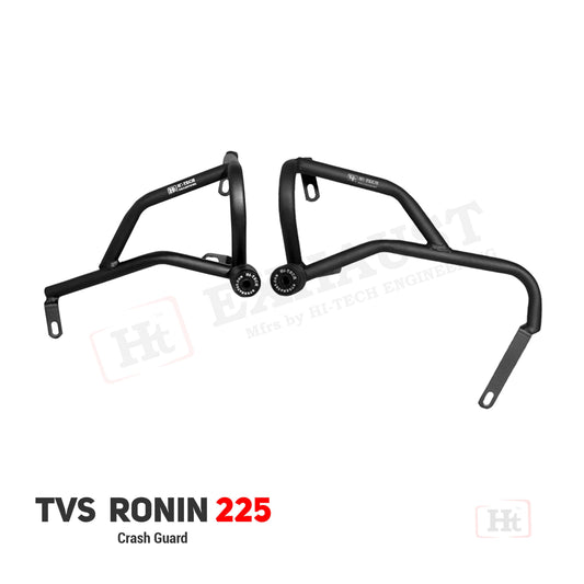 CRASH GUARD WITH 2 METAL SLIDER FOR TVS RONIN 225 Black matt – SBTVS 114 / Ht Exhaust