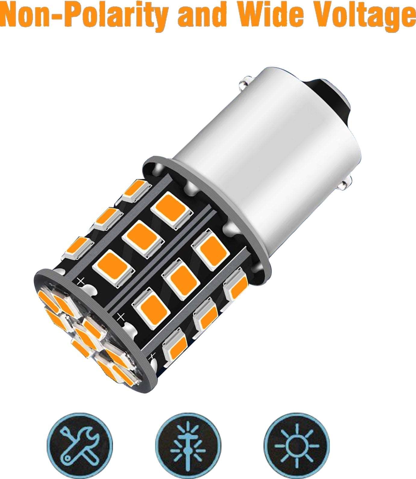 33 SMD Parking Led Bulb Orange (12V, 5W) (Universal For Bike, Universal for Car, Pack Of 2)