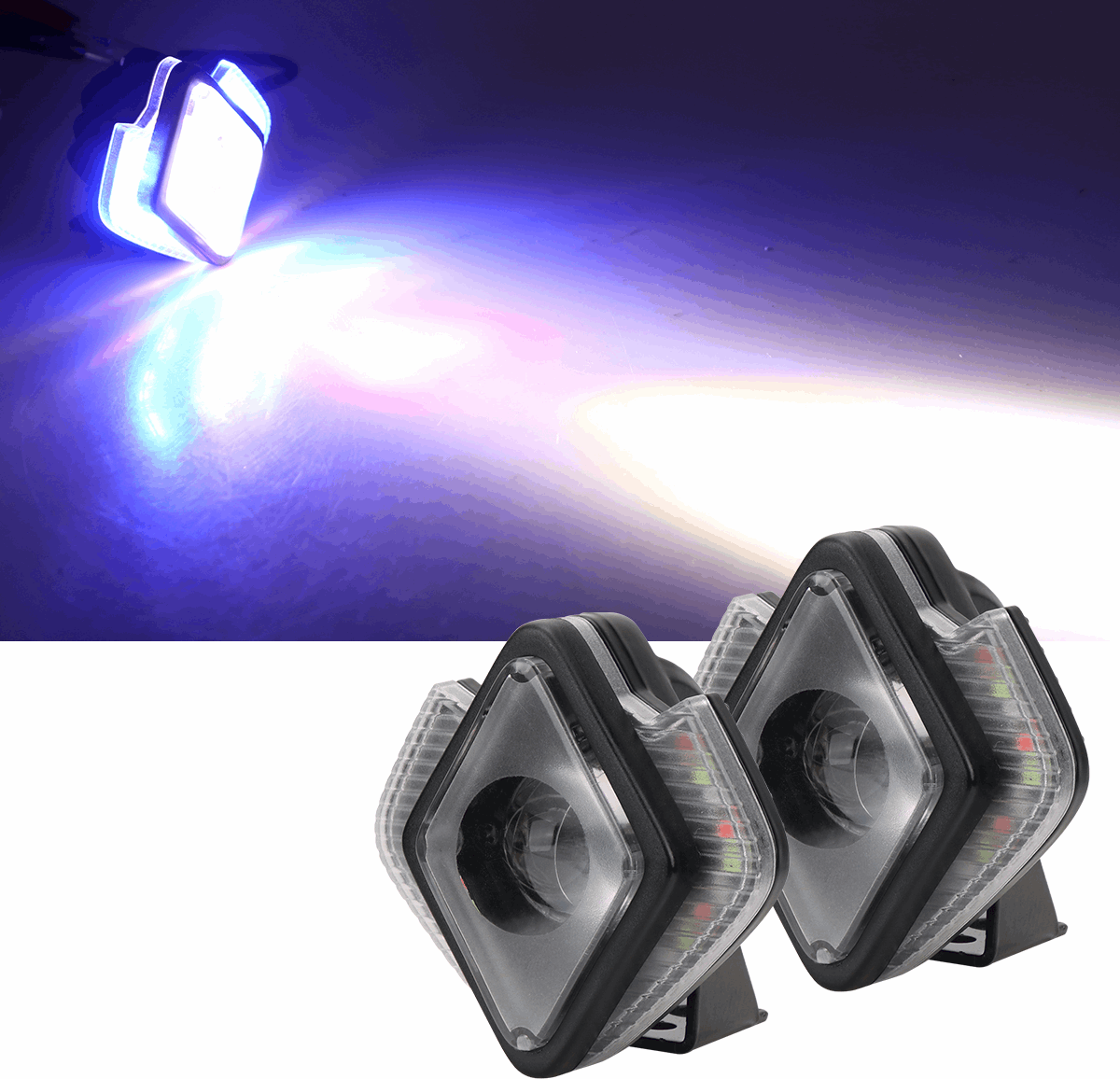 50W White & RGB EYE Shape LED Fog Light Universal for Bike and Car (Pack Of 1 Set)