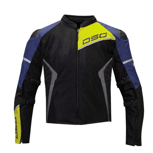 DSG Apex air flow riding jacket racing blue grey yellow fluo