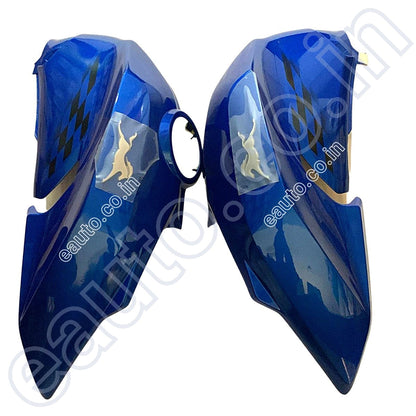 Fuel Tank Cover for TVS Apache RTR 160 4V | BS4 Model | Matt Blue Colour | Set of 2