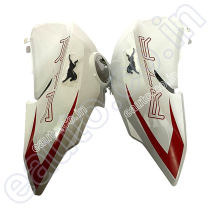 Fuel Tank Cover for TVS Apache RTR 200 4V | BS4 Model | Pearl White Colour | Set of 2