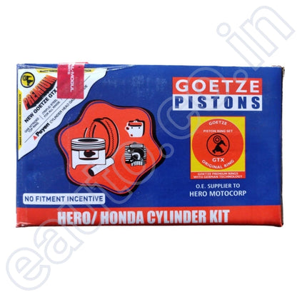 GOETZE Piston Cylinder Kit for Hero Achiever | CBZ Xtreme | Hunk | Honda Unicorn  | CB Trigger | Black | Bore Piston or Cylinder Piston