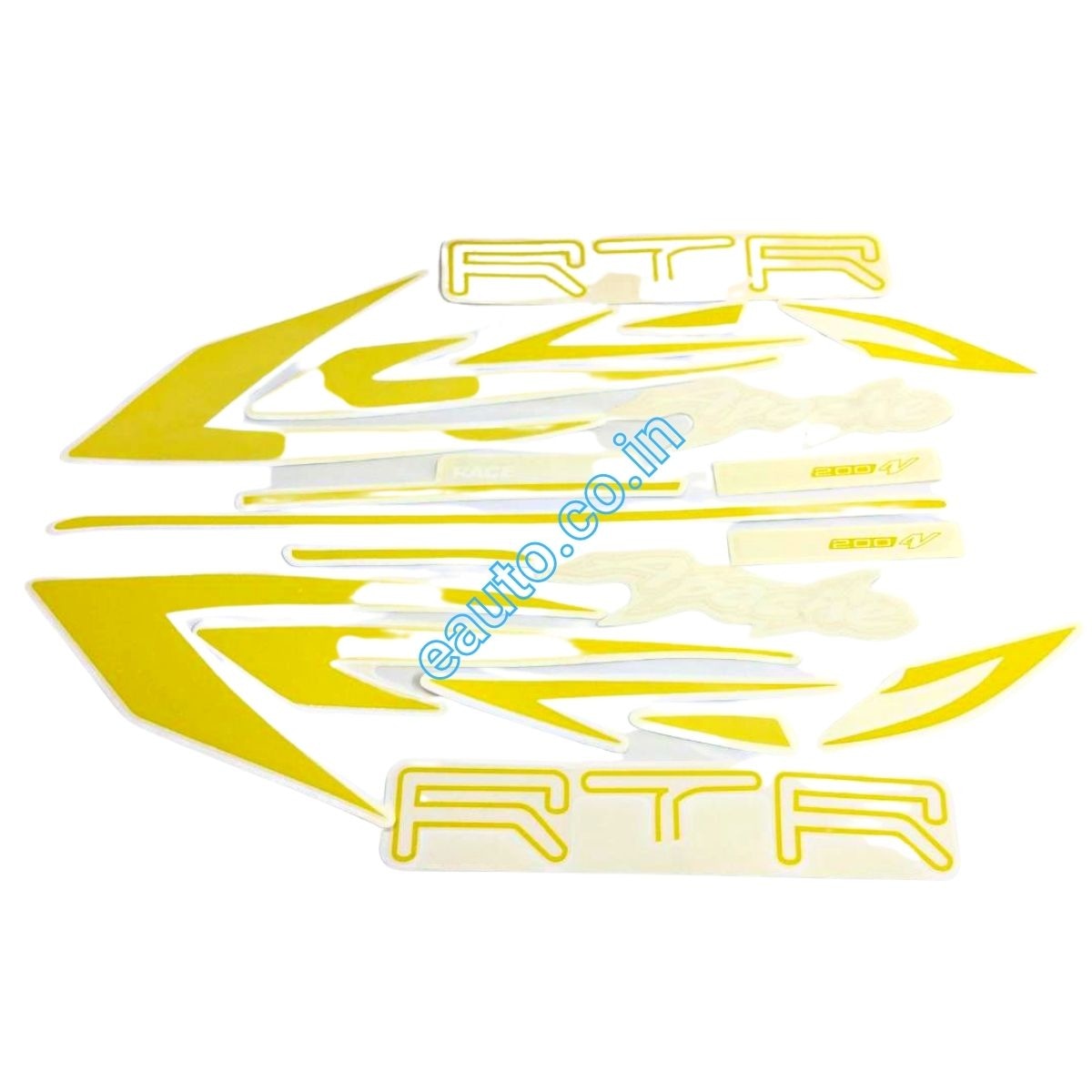 Graphics Sticker Set for TVS Apache RTR 200 4V | Black & Yellow | Vinyl Decal Set | 303LC | Both Sides