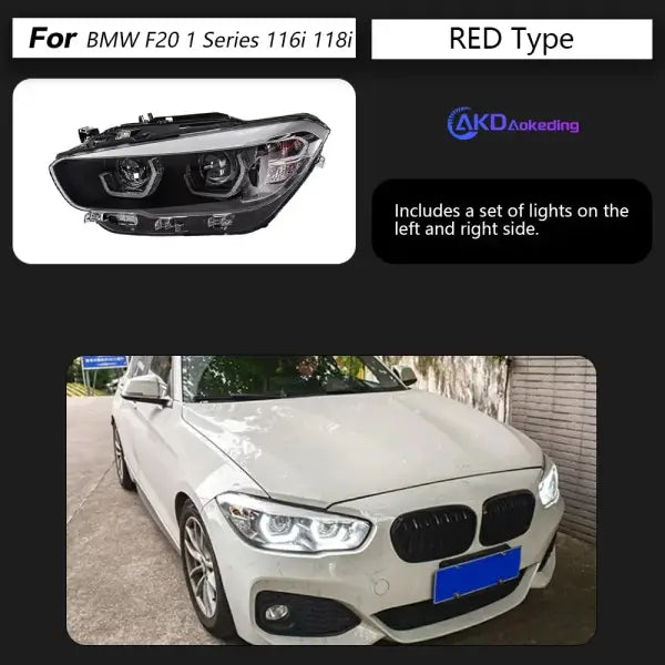 Head Lamp for BMW F20 LED Headlight 2015-2018 Headlights 1 Series 116I 118I DRL Turn Signal High Beam Angel Eye Projector