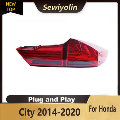 For Honda City 2014-2020 Car Animation LED Trailer Lights Tail Lamp Rear DRL Signal Automotive Plug and Play