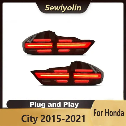 For Honda City 2015-2021 Car Animation LED Trailer Lights Tail Lamp Rear DRL Signal Automotive Plug and Play