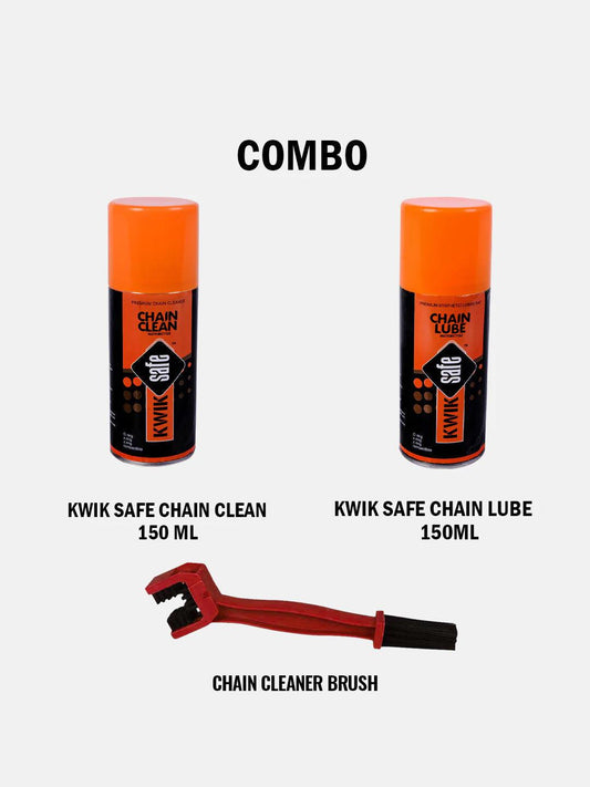 Kwik Safe Chain Lube + Chain Cleaner + Chain Cleaner Brush Combo