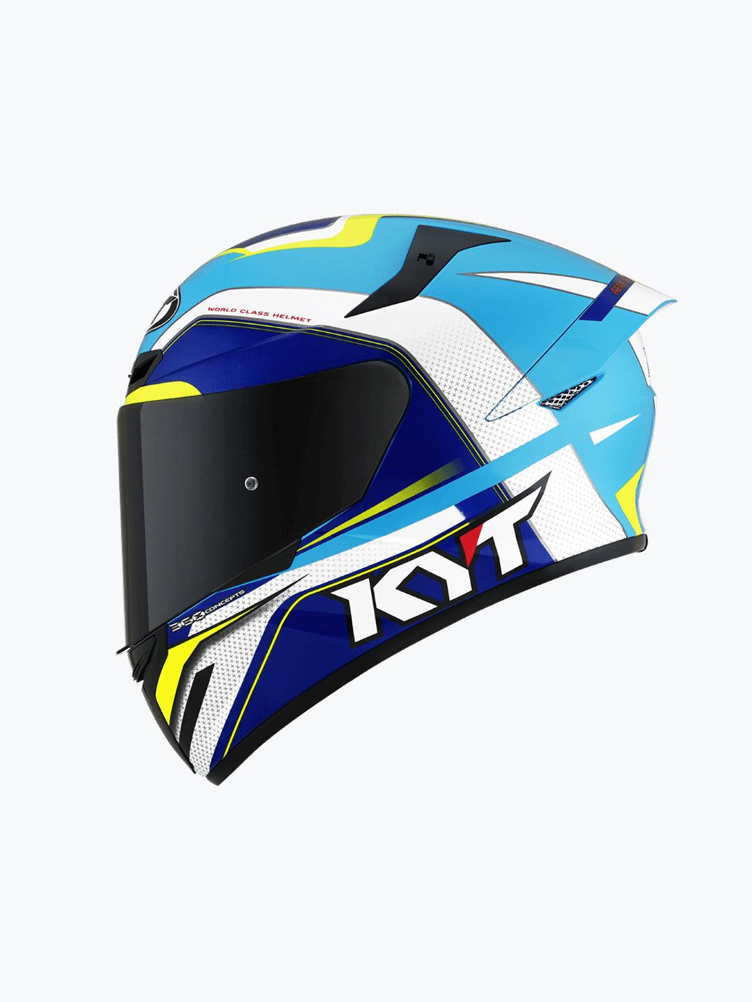 KYT TT COURSE GRAND PRIX WHITE/LIGHT BLUE