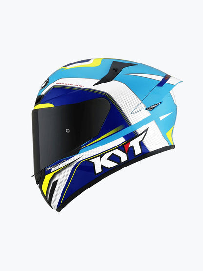 KYT TT COURSE GRAND PRIX WHITE/LIGHT BLUE