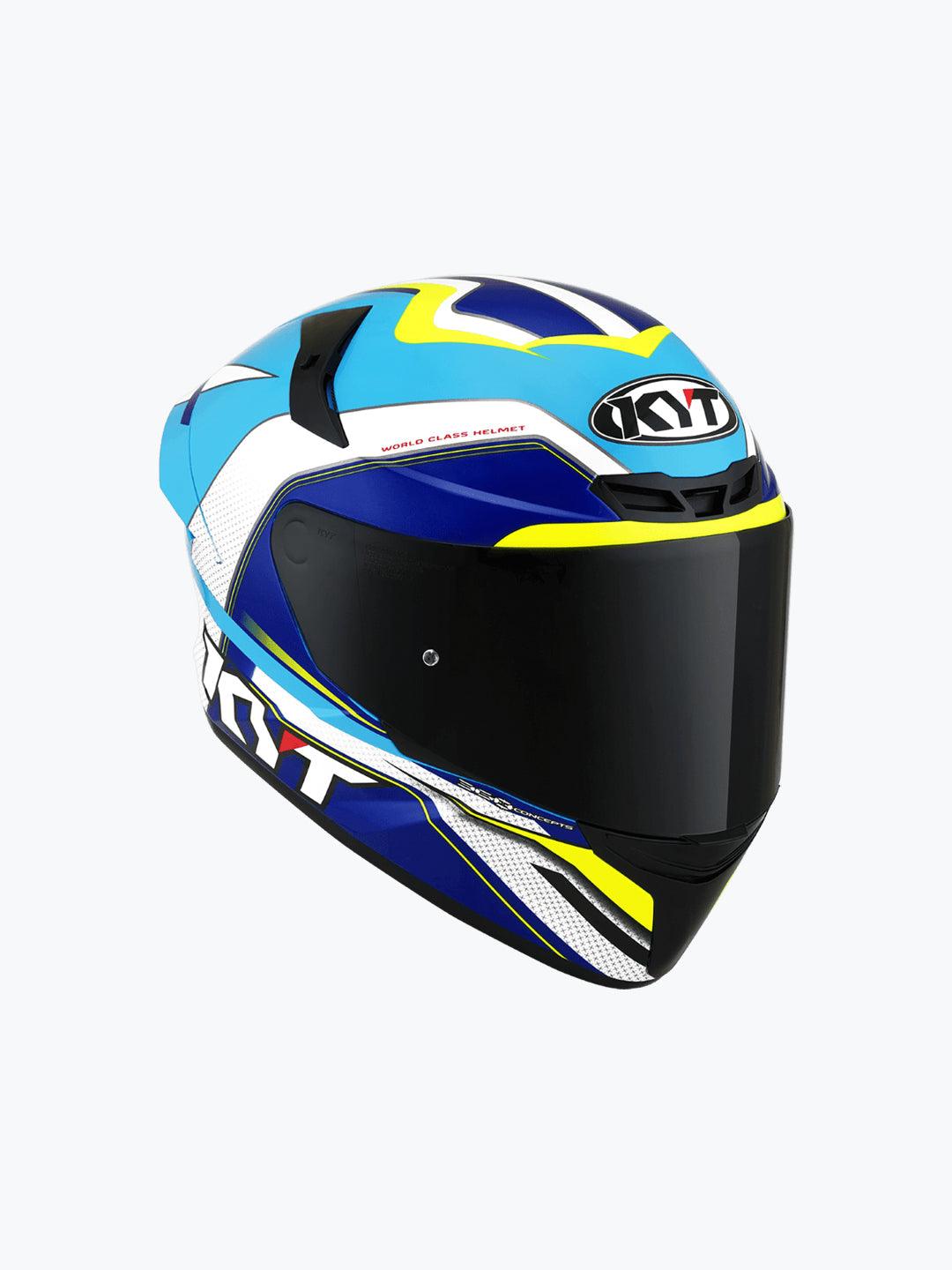 KYT TT COURSE GRAND PRIX WHITE/LIGHT BLUE