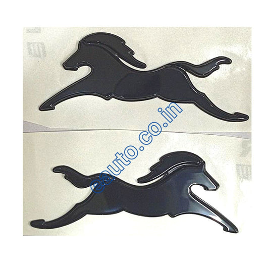 Monogram Set for TVS Apache RTR 160 | RTR 180 | Horse | Black Colour | 3D Decal Graphics