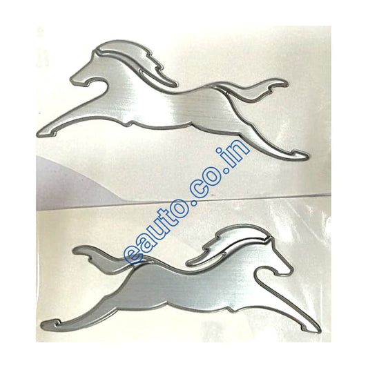 Monogram Set for TVS Apache RTR 160 | RTR 180 | Horse | Silver Colour | 3D Decal Graphics