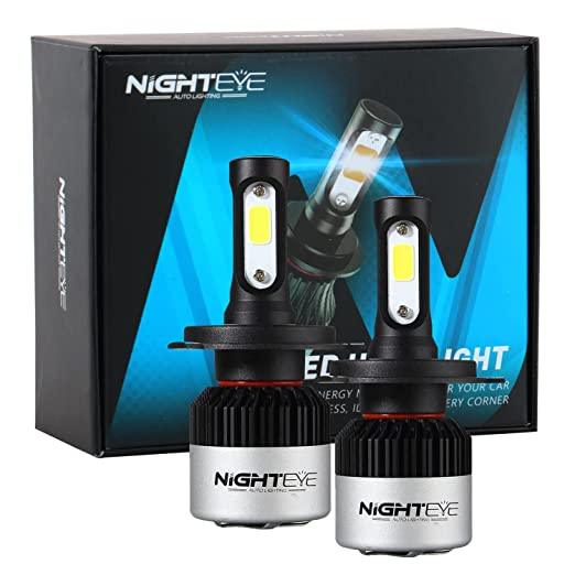 NightEye H4 Led White Headlight Bulbs For Bike (Set of 2)