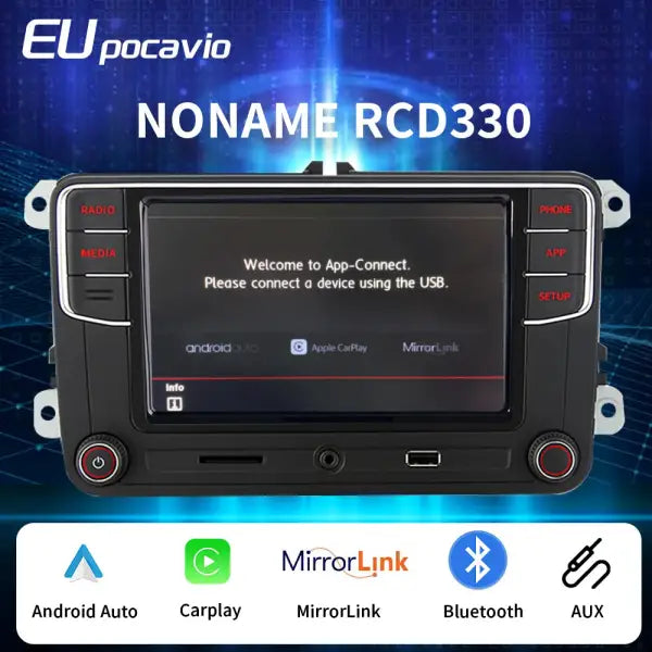 Noname RCD330 plus Carplay Car Radio Android Auto Multimedia Player 6.5 Inch Bluetooth AUX for VW Golf 5 6 Passat B5 B6 B7 Jetta