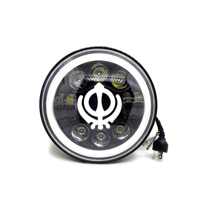 7 Inch Round Led Headlight with (Khanda DRL) (12V-80V 75W)