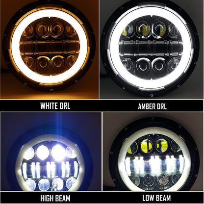 7 inch Motorcycle Round Led Headlight 90W Hi/Low Beam for Bike and cars