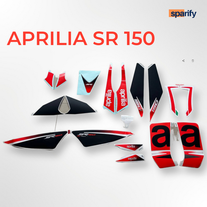 Aprilia SR 150 complete sticker decals kit ( Red & Black )