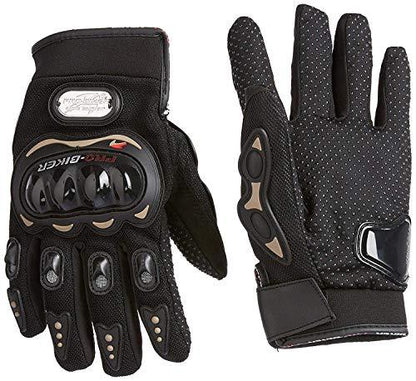 Probiker Synthetic Leather Motorcycle Gloves (Black, M)