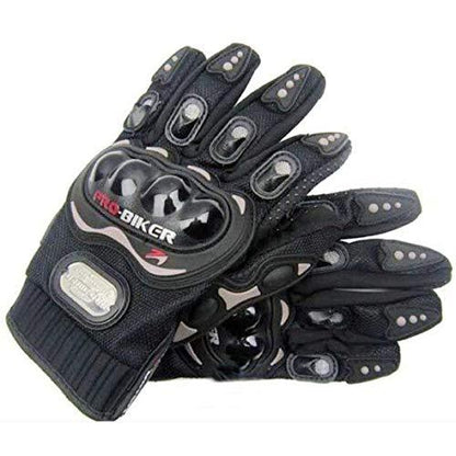 Probiker Synthetic Leather Motorcycle Gloves (Black, M)