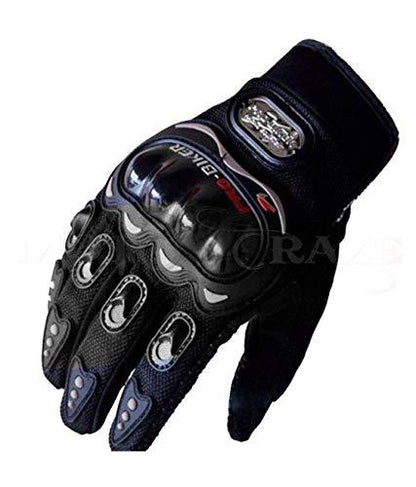 Probiker Synthetic Leather Motorcycle Gloves (Black, M)