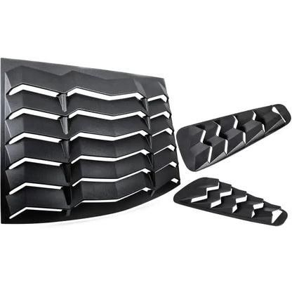 Rear+Side Window Louvers for Ford Mustang 2005-2014 Windshield Sun Shade Cover Vent GT Lambo Style Custom Fit All Weather ABS