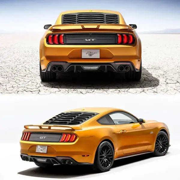 Rear Window Louver for Ford Mustang 2015 - 2023 Windshield Sun Shade Cover Vent GT Lambo Style Custom (Glossy Carbon Fiber)